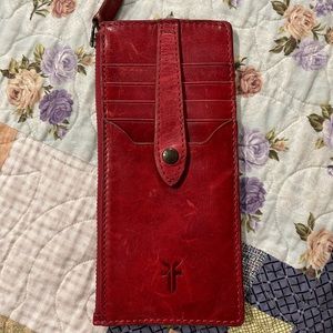 Authentic red Frye wallet